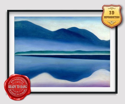 Georgia O'Keeffe Lake George 3D EffectsTexture Gel Handmade Ready to hang