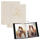 Wedding Photo Albums 2 Pack 4x6 50 Pictures Each Slip In Linen Flower