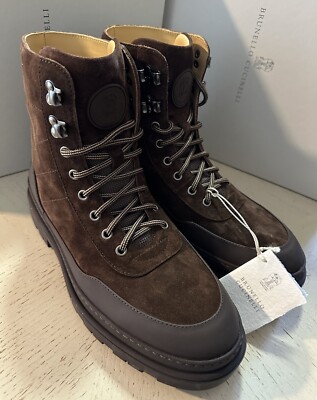NIB $1495 Brunello Cucinelli Men s Suede Boots Shoes DK Brown 8 US/41 Eu