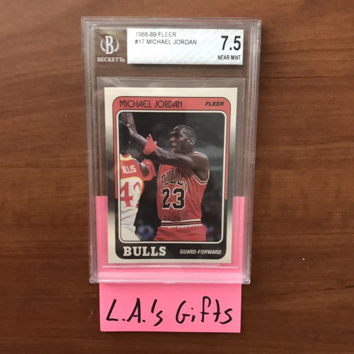 1988-89 Fleer #17 Michael Jordan - Chicago Bulls BGS Graded 7.5 NM+ Near Mint+