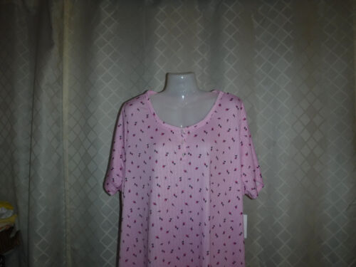 Size Plus women's Sleepshirt ,2X Croft & Barrow.Pink Floral mini print NWT - Picture 2 of 8