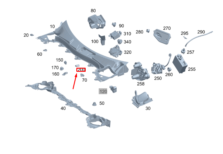 MB GLA H247 Wasserabweiser, umlaufende Dichtung A0008680700