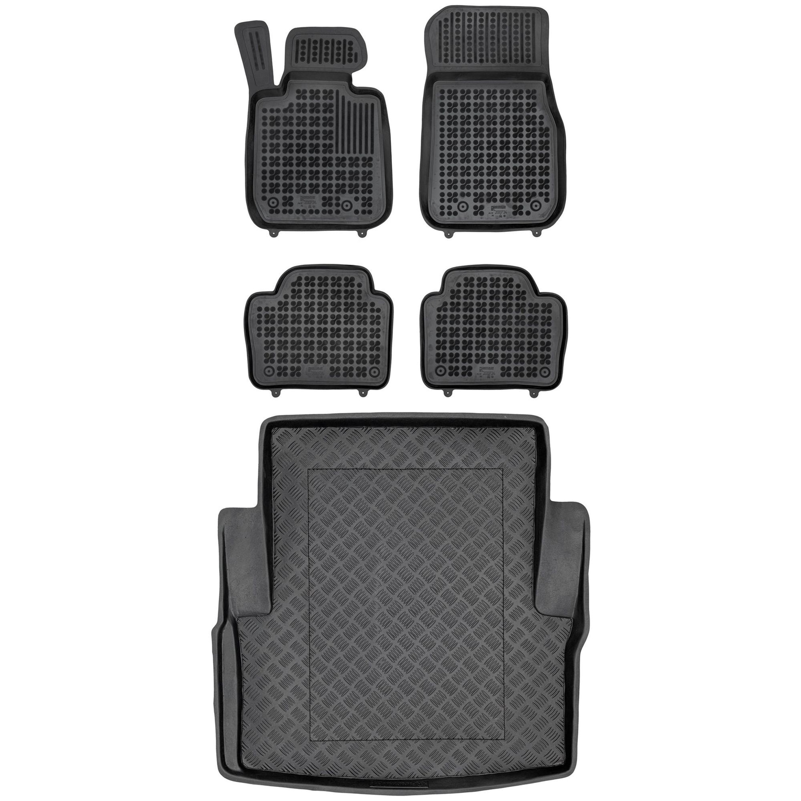 Jeu de tapis de coffre PE et tapis de sol BMW 3 F30 2012 accessoire auto noir
