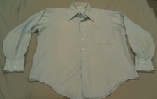 VTG Manhattan Torque Permanent Pressed Button Up Dress Shirt Mens 16.5 34 Blue
