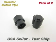 2 Black Barrel Switch Tips Knob for Fender Telecaster, Fits Wide Blade or Import
