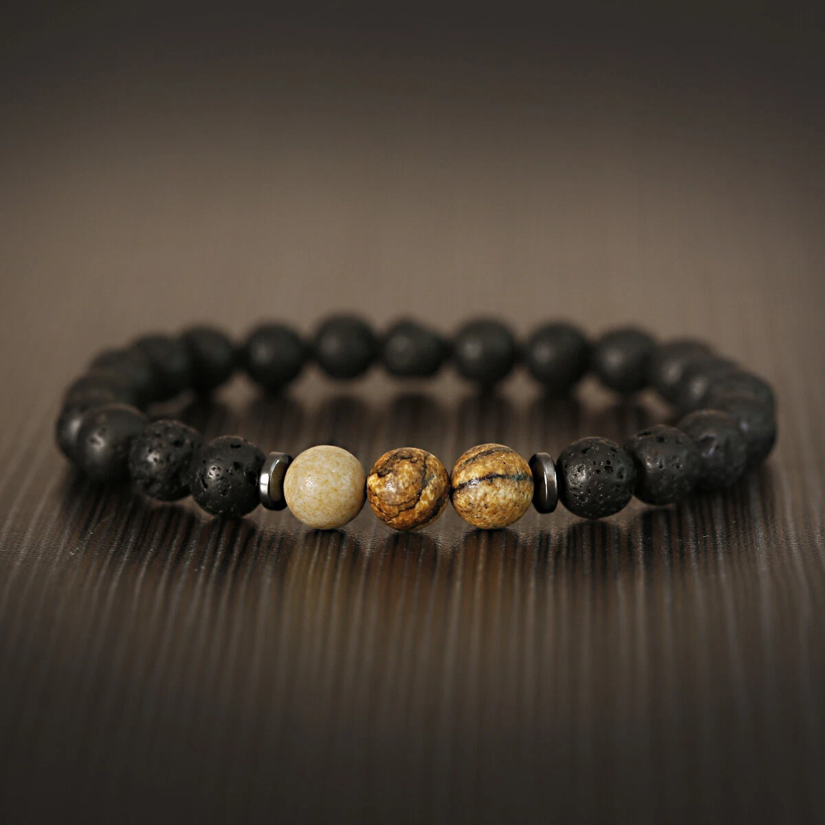 Healing Bracelets 8mm Lava Rock Stone Beaded Stretchy Bracelet for