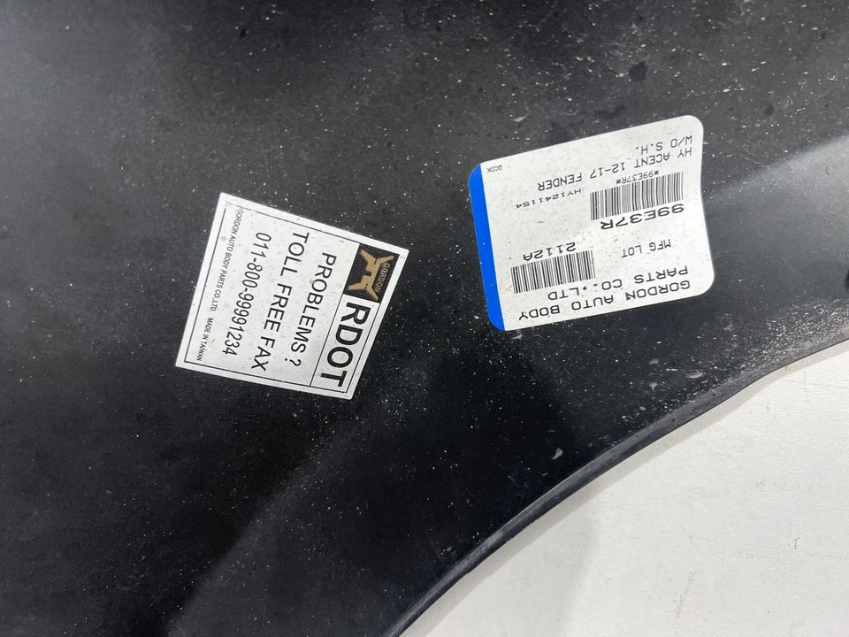 AM Front Right Passenger Fender for 2012-2017 Hyundai Accent Hatchback Foto 4 de 4