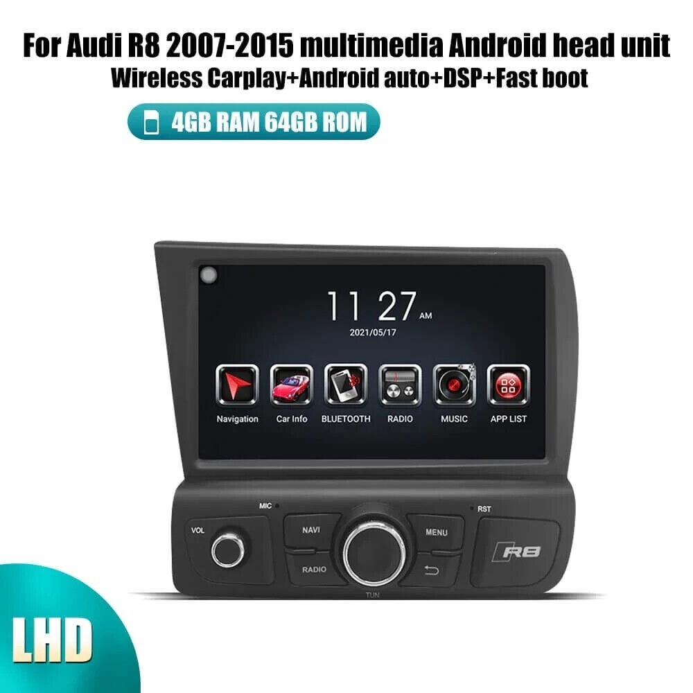 8" Touch Screen GPS Navigation CarPlay For AUDI R8 2007~2015 New Android Radio