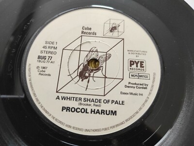 PROCOL HARUM - A Whiter Shade Of Pale / Homburg 7'' Vinyl Cube Records Excellent