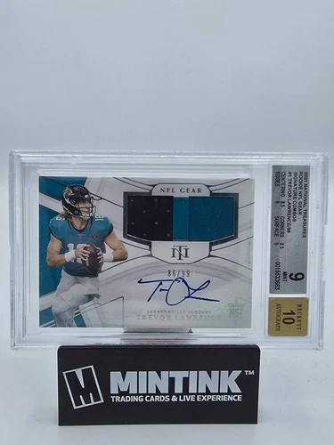 2021 National Treasures RC NFL Gear Signature Combos Trevor Lawrence BGS 9 /99