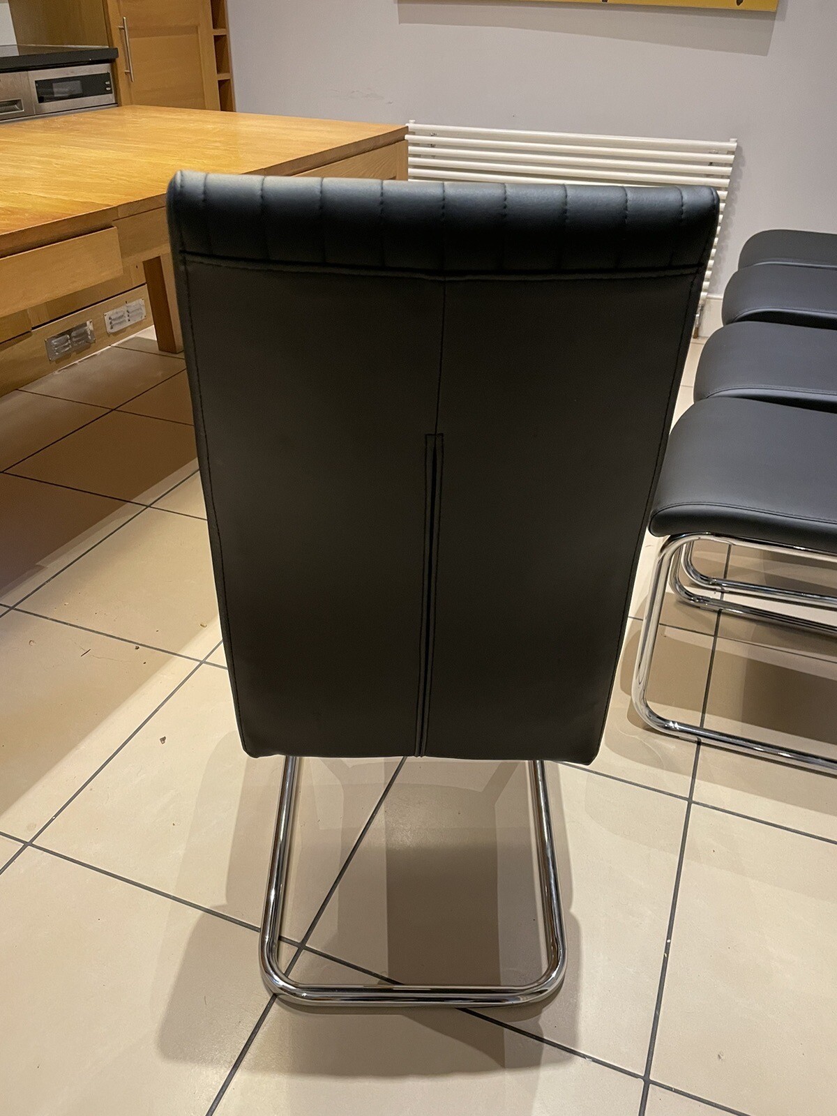 6 black faux leather dining chairs eBay