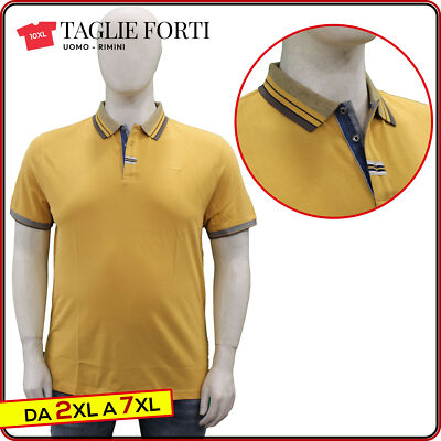 men's short sleeve polo shirt cotton t-shirt PLUS SIZES from 2XL to 6XL Re del M