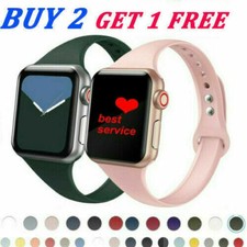 Soft Slender Silicone iWatch Band Strap For Apple Watch Series 9 8 7 41mm 45mm