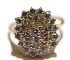 14k Yellow Gold 1.40ct VS1-G Round Diamond Cluster Women's Ring 6.9g Estate 10.5 — photo 1