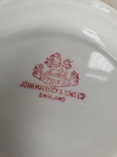 Antique John Maddock & Sons Ltd Vitrified Small Bowl c1896-1935 Red Backstamp - Picture 3 of 6