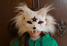Therian Maske weiß Polarfuchs Fuchs mit Kuns...