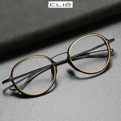 ★ MUUTO★ Titanium Glass XLAB 01 C3 MUX1C3 CLIÉ CT031 Oval Hand-made Retro Vintage art, big titanium