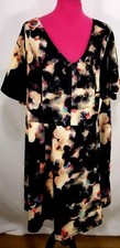 Ava Viv Womens Short Sleeve Dress Size 4X V Neck Multi Color