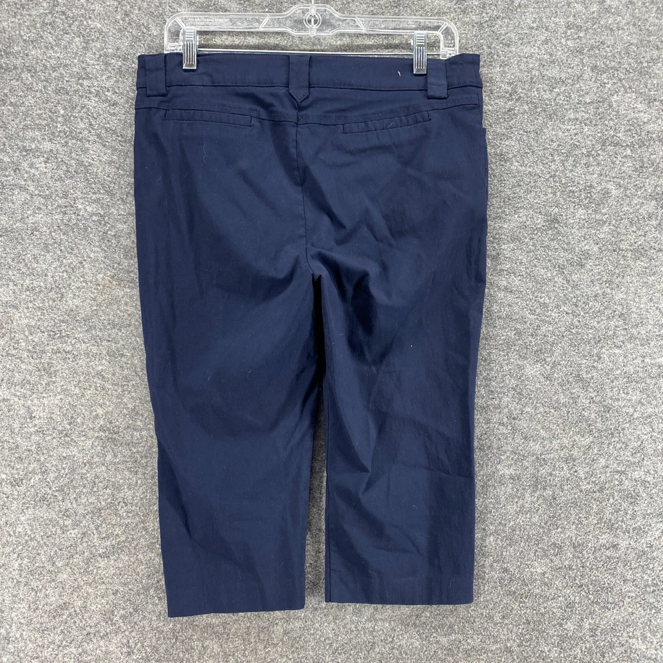 Pantalones cortos 89th & Madison para mujer 12P azul pequeño tiro alto bolsillos delanteros planos Foto 2 de 4