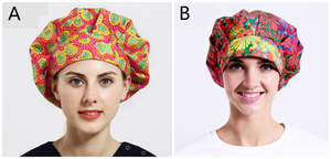 2pcs Doctor Nurse Hat Surgery Medical Scrub Cap Uniform Cotton