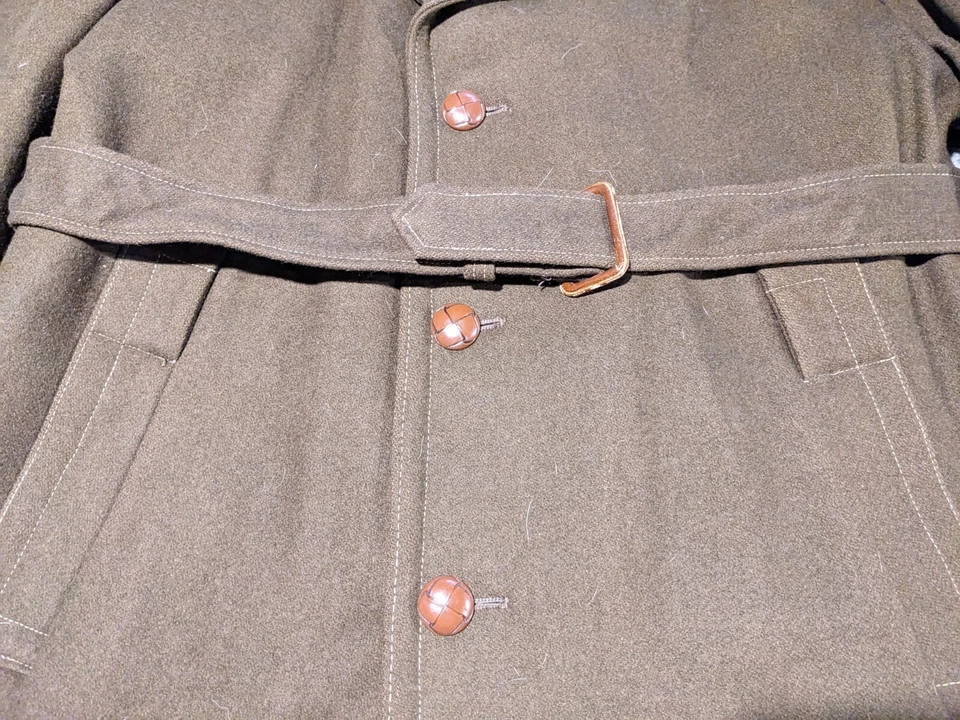 Great Western Coat Mens 46 Vintage Wool Satin Lined Belted Cowboy Riding Heavy - Image 3 of 4