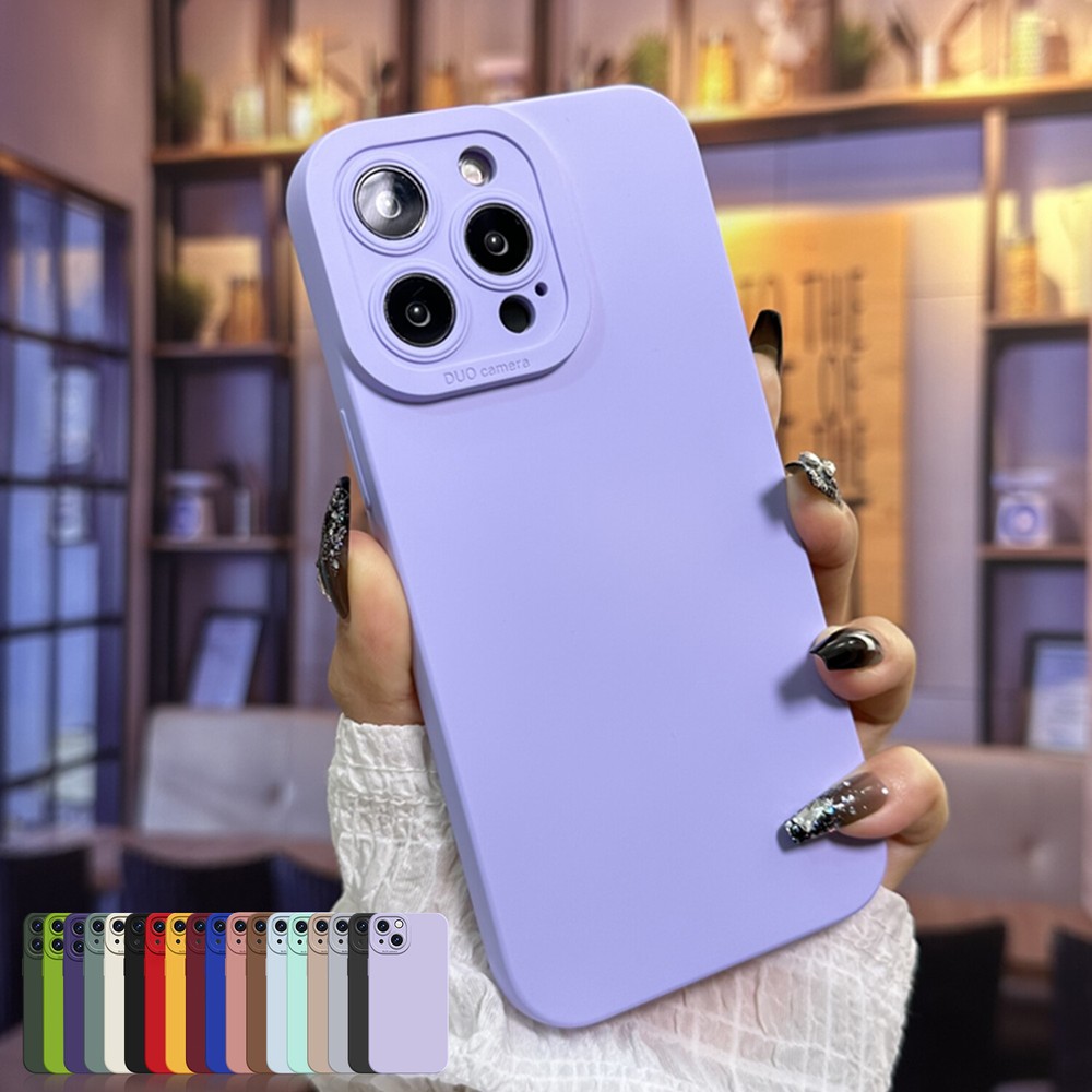 For iPhone 12 11 Pro Max XS Max XR Shockproof TPU Liquid Silicone Soft Slim Case