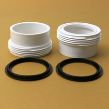 TWO Spa Hot Tub HEATER Tailpieces PVC Fittings 3.07" Threads for 2" pipe Gaskets