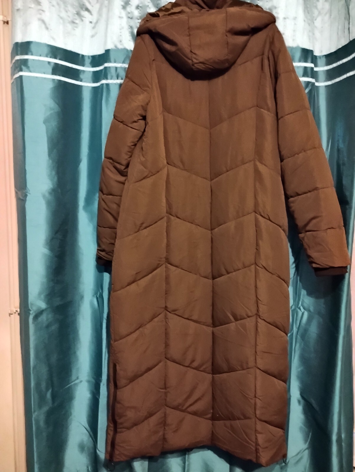 ladies brown padded quilted coat size 18 eBay