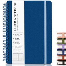 Lined Spiral Journal Notebook with 160 Pages, 8 5.7in, A5 Spiral Blue