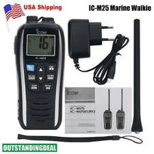 IC-M25 Walkie Talkie VHF Marine Radio 5KM 5W Waterproof Handheld Transceiver US