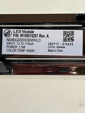 LED Module P/N W109016201 Rev. A w/ Chrome Edge for Whirlpool Refrigerator 340