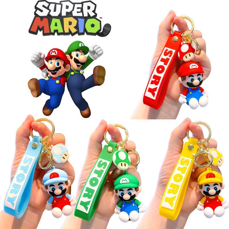 Super Mario Keychain Toy Cartoon Bag Pendant Doll For Bapa And Handbag ...