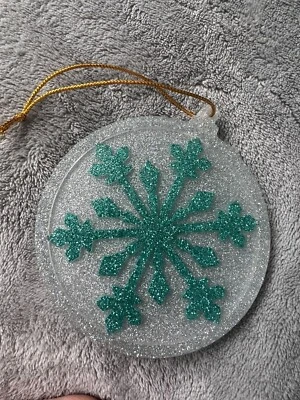 décoration noël - boule de noël - vert - paillettes - transparent - Photo 1/4