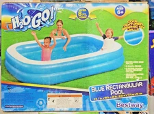 H20GO! BLUE RECTANGULAR POOL OVER 8' LONG INFLATABLE