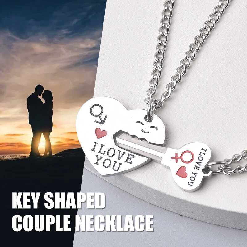Necklace Chic I Love You 2 Piece Break Heart Embedded Pendant Best
