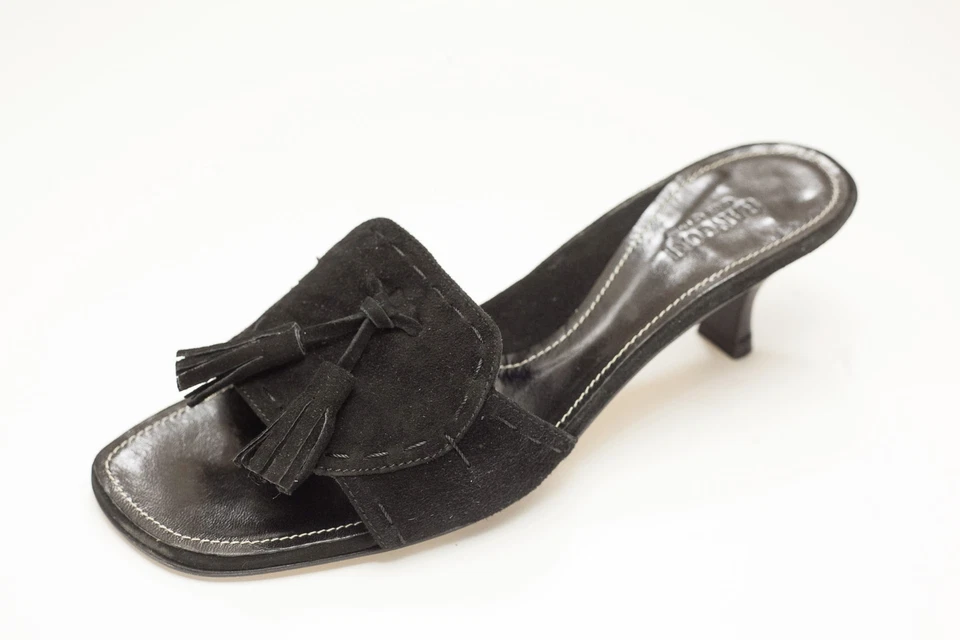 Sandalias de vestir negras con borlas Rangoni 6,5 zapatos para mujer Foto 3 de 4