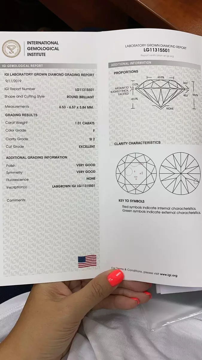 Igi diamond hotsell cert