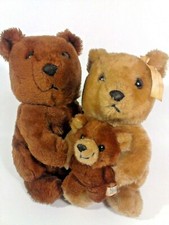Vintage 1983 Dakin Three Little Bears Plush Family Mama Papa Baby Stuffed Animal