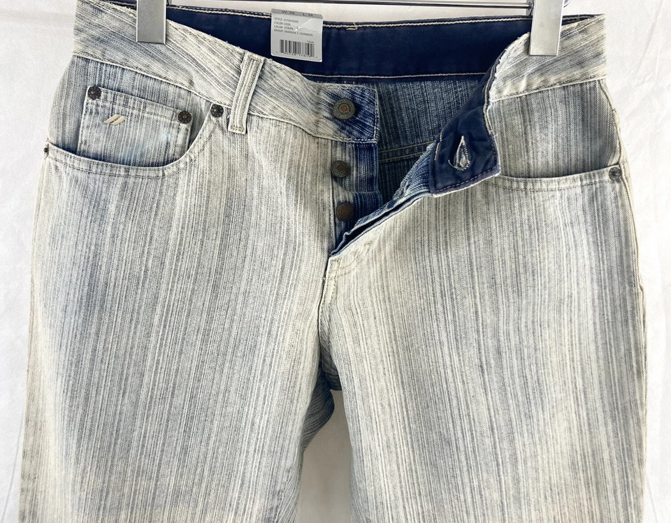 DKNY Jeans City Boot cut Low Rise Button Fly W29 L34 Grey Stripe Made in Italy - Image 2 of 4