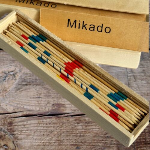 Mikado Spiel 41 Micado Stäbchen Geschicklichkeitsspiel In Holzbox Holzmikado - Bild 1 von 4