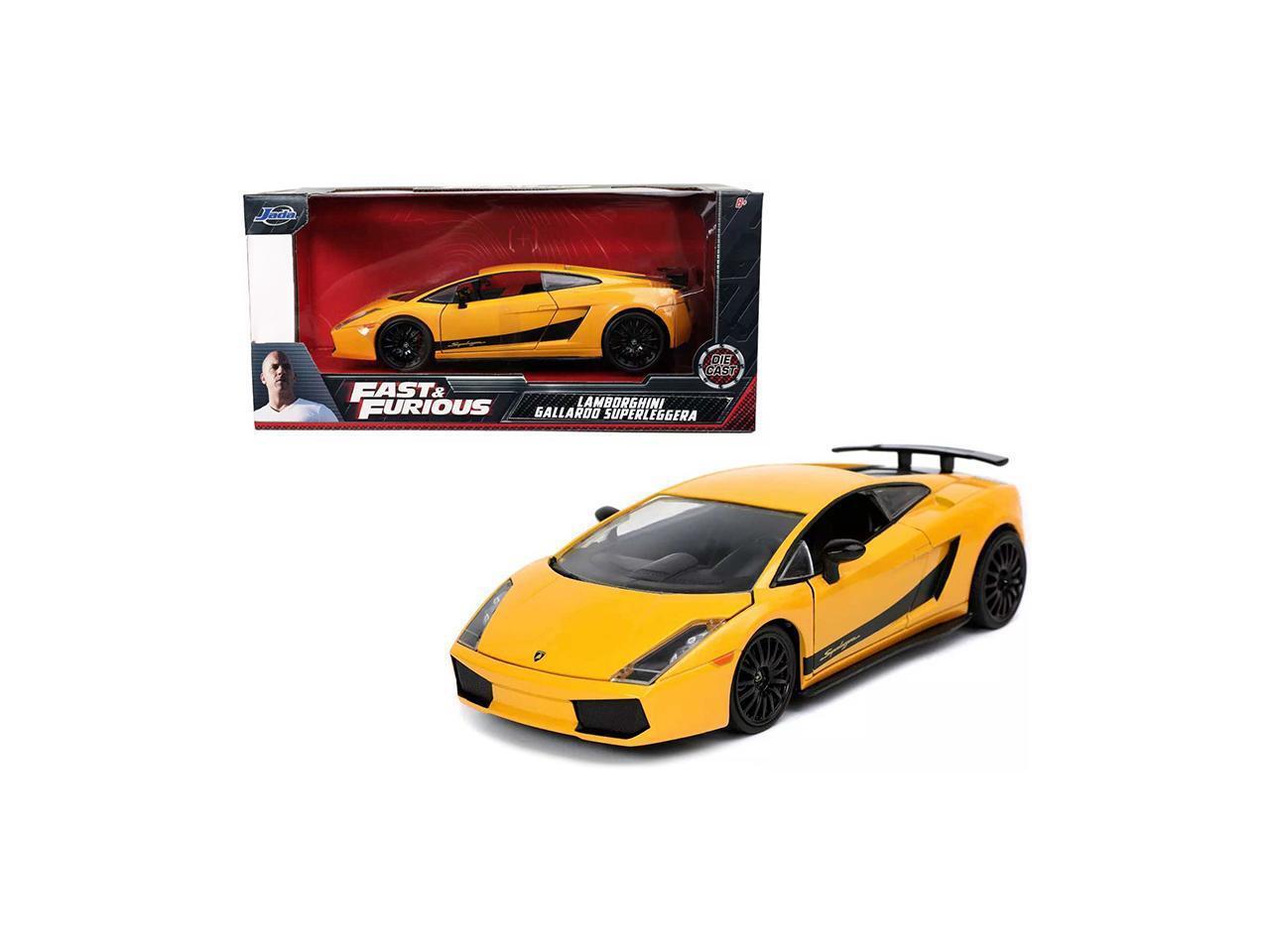 Lamborghini Gallardo Superleggera желтого цвета с черными полосками в стиле Форсаж 6190₽