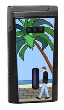 Elie Bleu Limited Edition Black Casa Cubana Torch Lighter, EBJ1574, New In Box