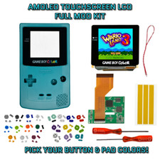 Nintendo Game Boy Color GBC AMOLED OLED Touchscreen LCD Full Mod Kit TEAL