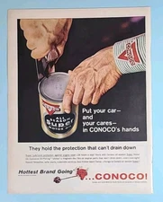 1960 Conoco All Season Super Motor OIL Magazine Print Ad Hottest Brand Going...