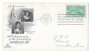1949 ANNAPOLIS #984 US FIRST DAY COVER  ARTCRAFT CACHET FDC