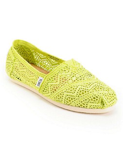 lime green toms shoes