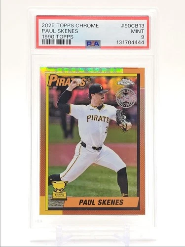 PAUL SKENES 2025 TOPPS CHROME 1990 TOPPS GOLD CUP PSA 9 Q6700