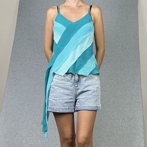 Marks And Spencer Cami Top Womens 10 Blue Ribbon Whimsical Fairy Y2k Festival
