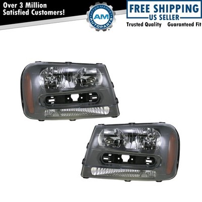 Headlight Assembly Set Fits 02-09 Chevrolet Trailblazer 02-06 Trailblazer EXT