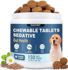 Dog Calming Chews Anxiety Relief w Melatonin Sleep Aid Chicken 150 Count